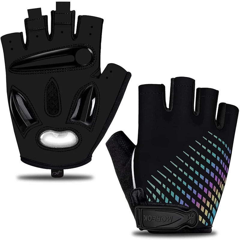 MOREOK Bike Gloves Breathable 5MM Liquid Gel Pads Bicycle Gloves Shock-Absorbing Mountain Road Cycling Gloves for Men Women
