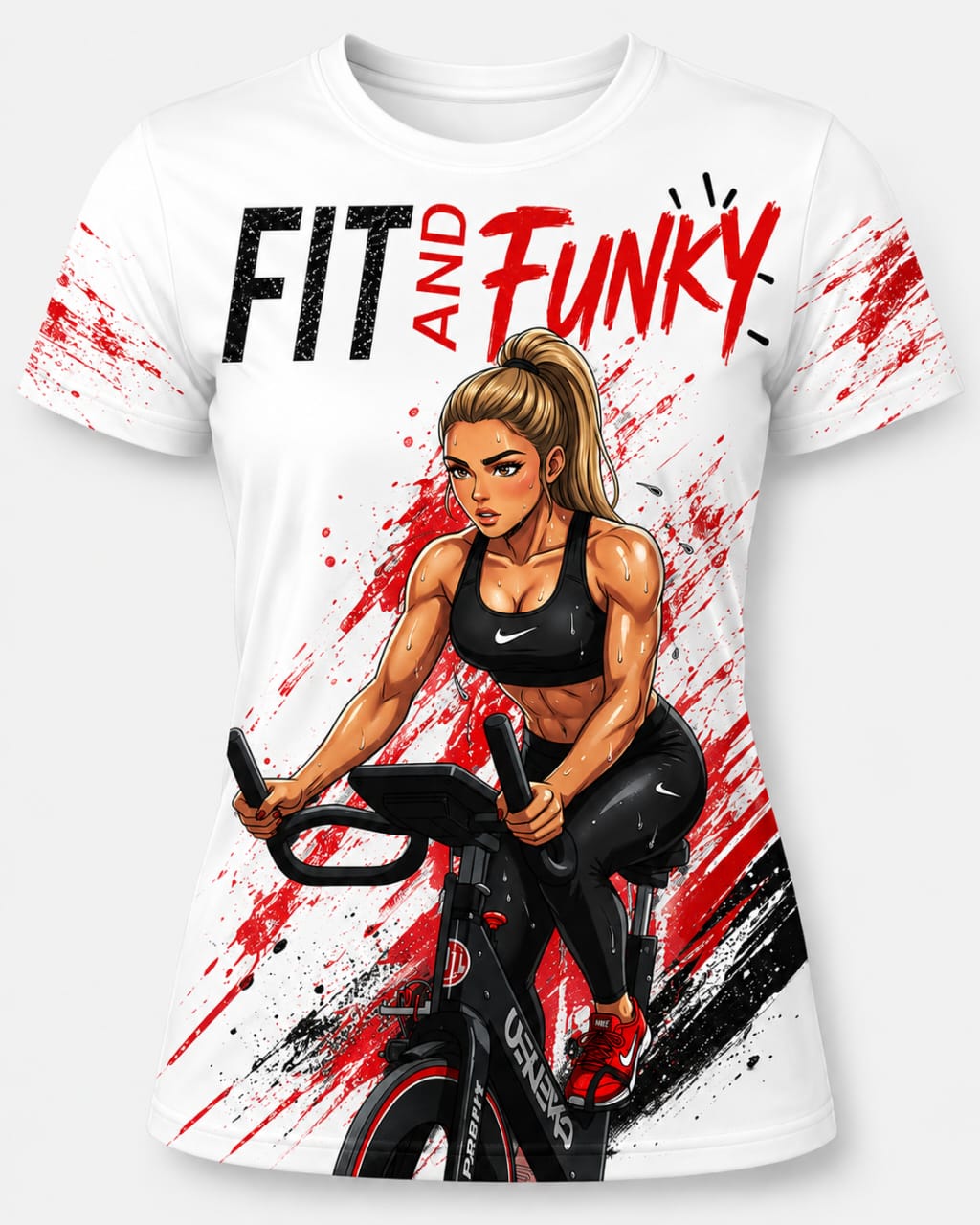 Fit and Funky Women’s Indoor Cycling Graphic T-Shirt