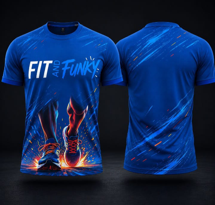 Fit and Funky Men’s Running Graphic T-Shirt