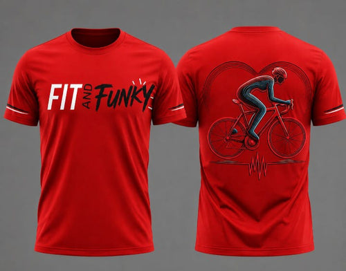 Fit and Funky Men’s Cycling Heartbeat Graphic T-Shirt