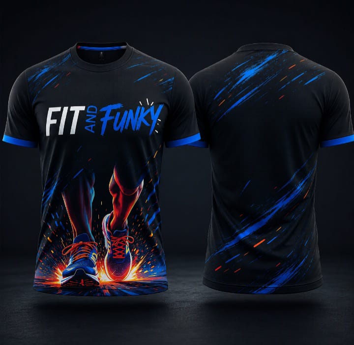 Fit and Funky Men’s Running Graphic T-Shirt