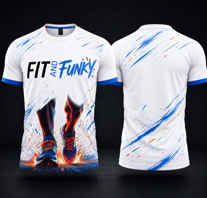Fit and Funky Men’s Running Graphic T-Shirt