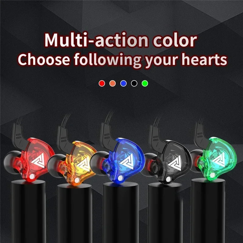 Original QKZ AK6 In Ear Earphone 6 Dynamic Driver Unit Headphone With Mic Stereo Sports HIFI Subwoofer Headset Monitor Earbuds