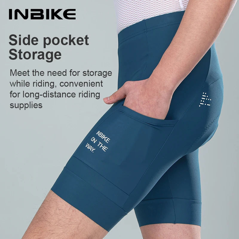 INBIKE Men's Cycling Shorts with Pocket — Breathable Quick-Dry MTB & Road Bike Pants
