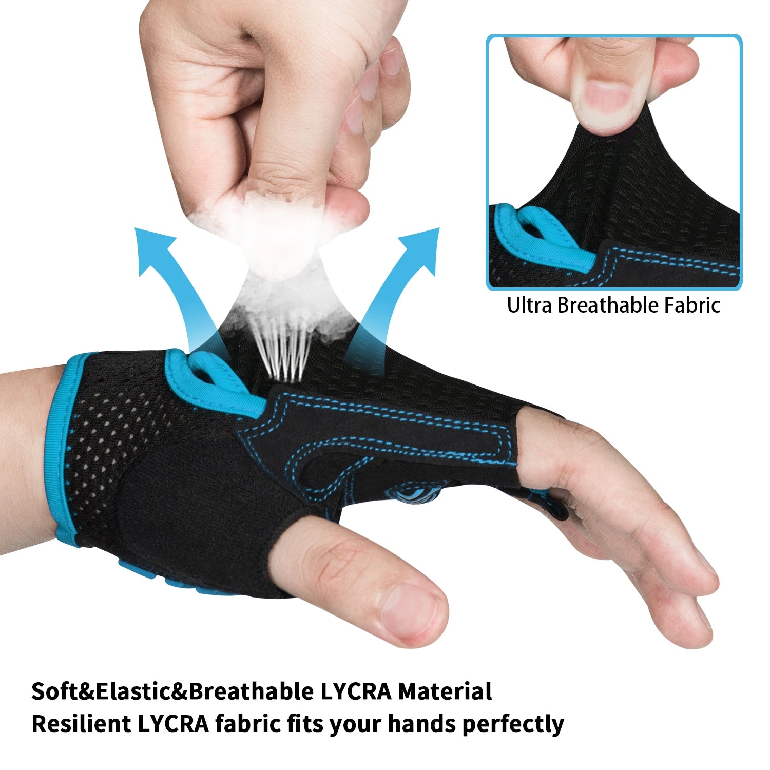 MOREOK Half Finger Cycling Gloves — Padded Anti-Slip Road & MTB Bike Gloves