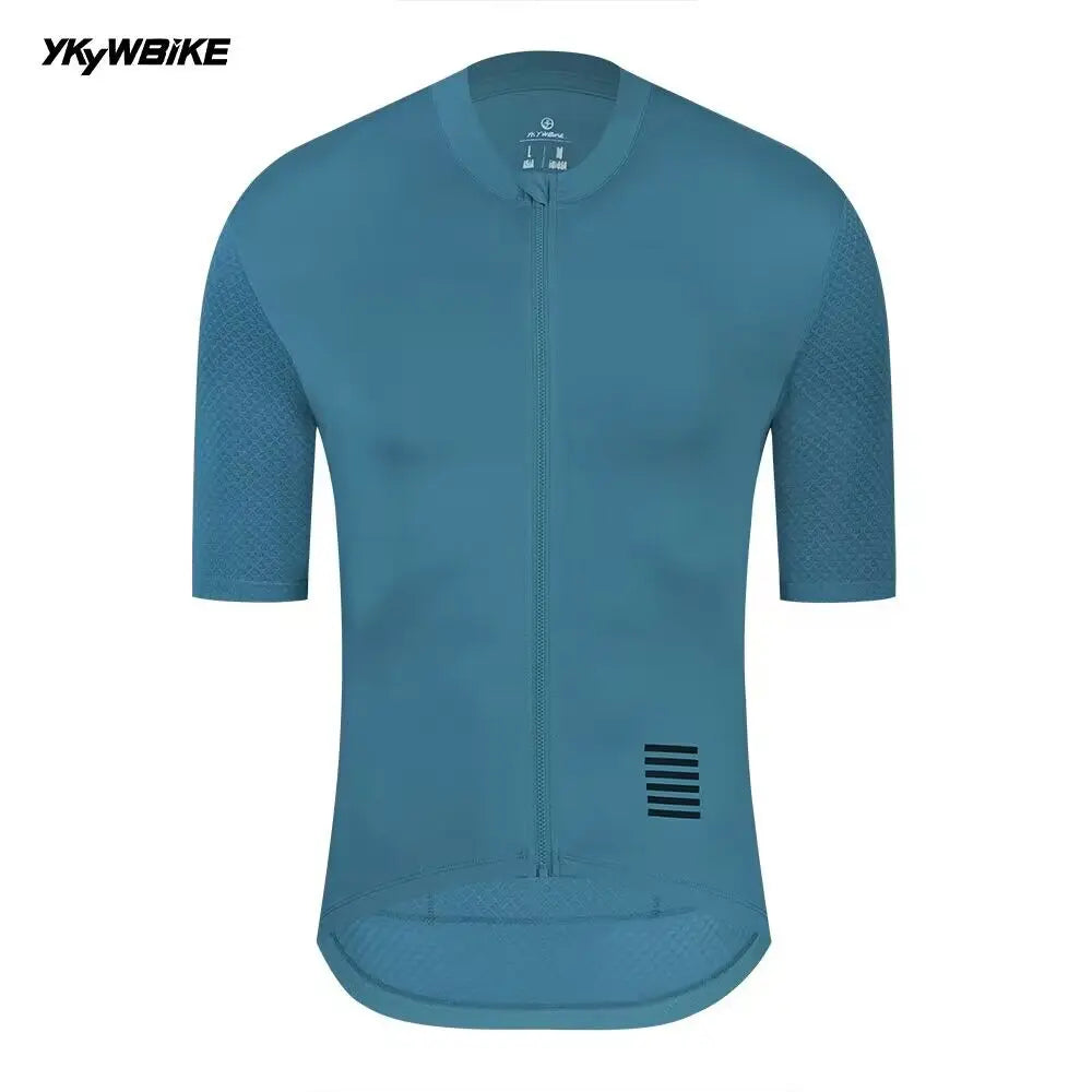 YKYWBIKE  Summer Men’s Pro Cycling Jersey Breathable Mtb Shorts Sleeve Bicycle Clothing Pockets Mountain Cycling Road Bike