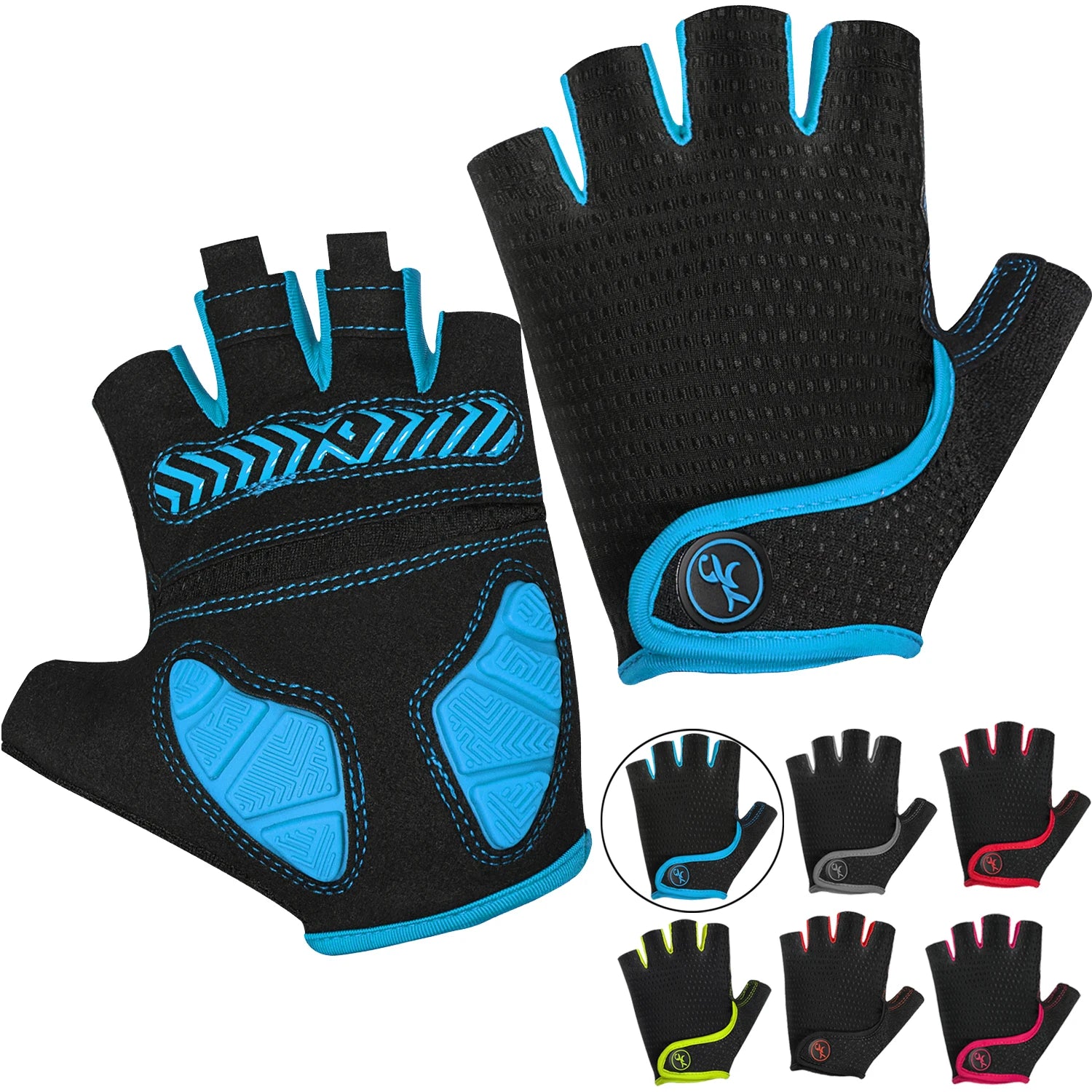 MOREOK Half Finger Cycling Gloves — Padded Anti-Slip Road & MTB Bike Gloves