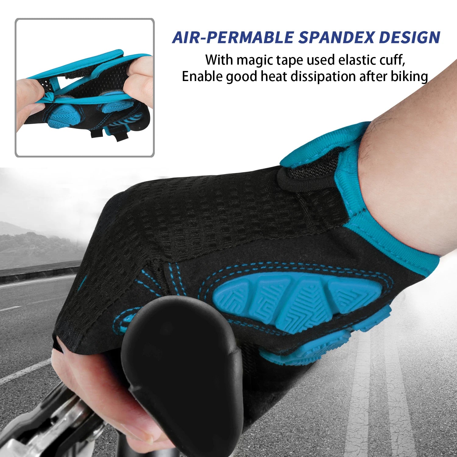 MOREOK Half Finger Cycling Gloves — Padded Anti-Slip Road & MTB Bike Gloves