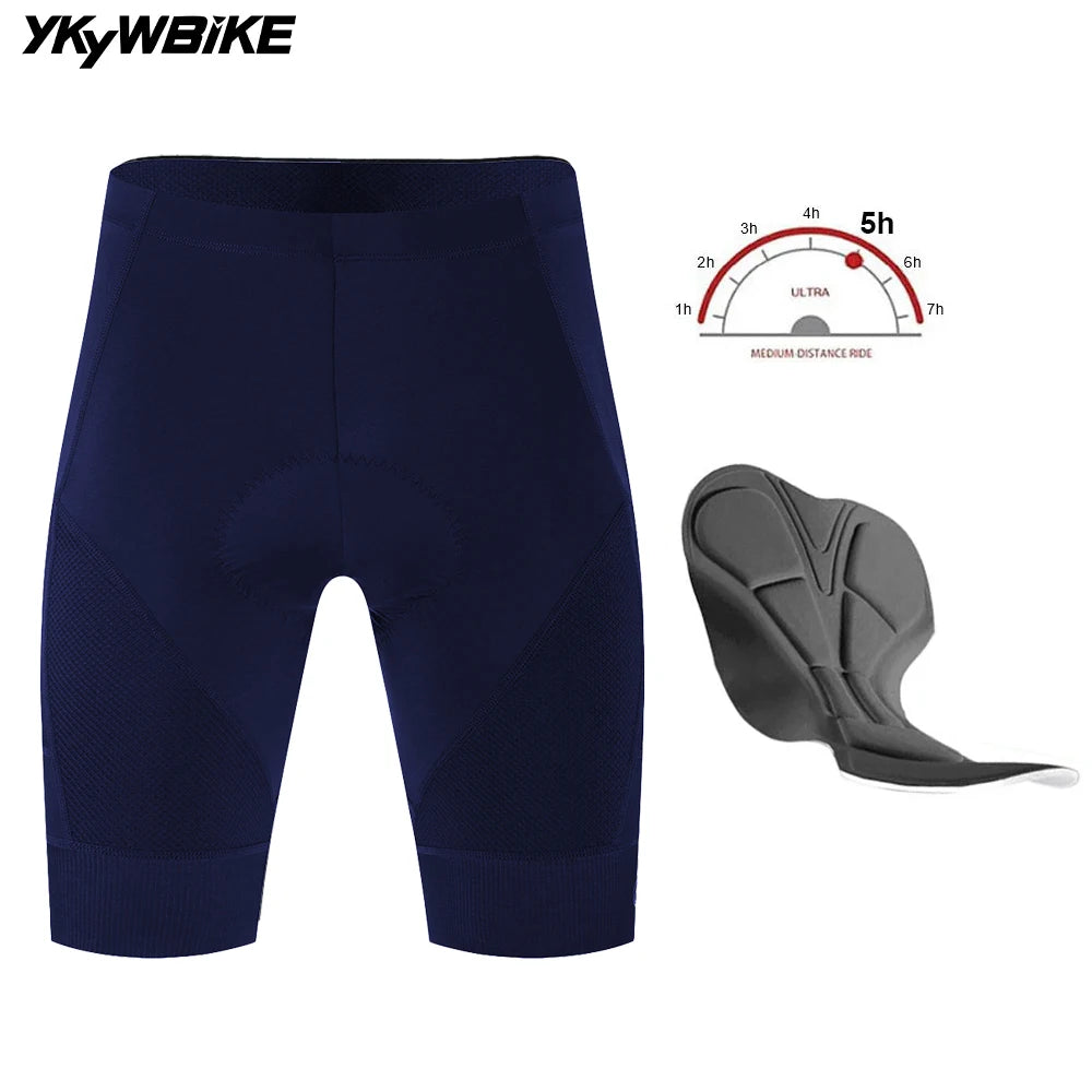 YKYWBIKE Pro Padded Cycling Shorts — Long Distance Road & MTB Bike Tights for Men