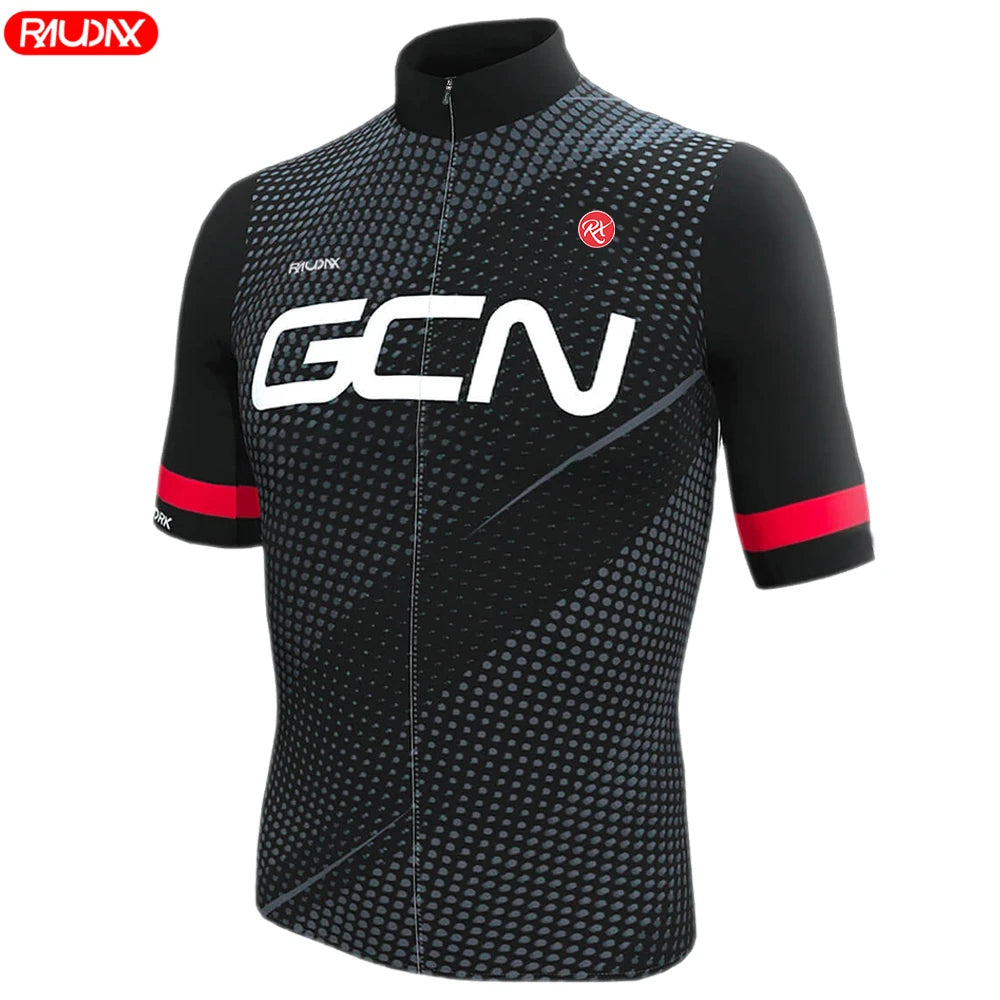 Raudax GCN Summer Cycling Jersey Set — Breathable Short Sleeve Road Bike Uniform for Men