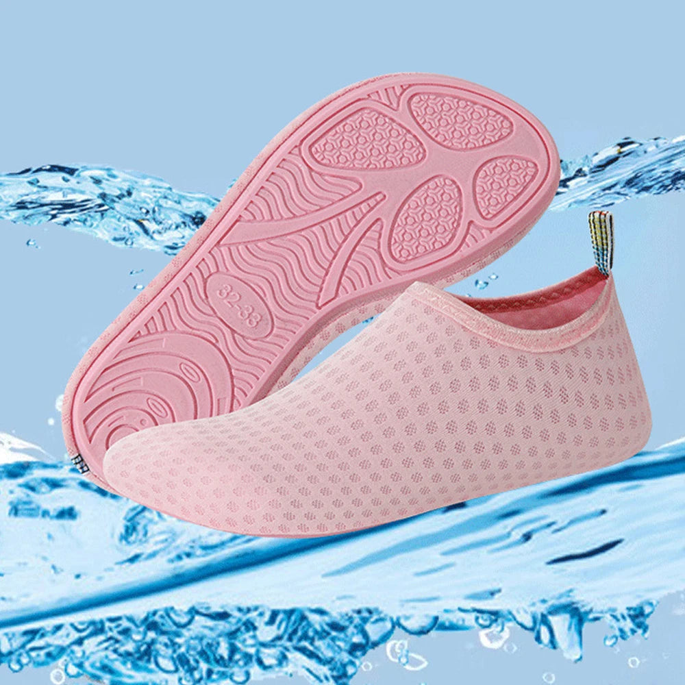 Water Shoes Rubber Sole Mesh Hole Quick Dry Diving Shoes Unisex Beach Swimming Diving Socks Non-Slip Seaside Surfing Adult Kids