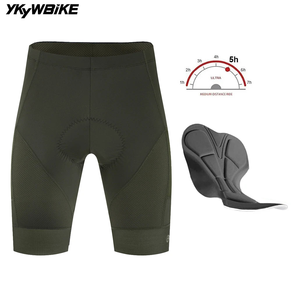 YKYWBIKE Pro Padded Cycling Shorts — Long Distance Road & MTB Bike Tights for Men