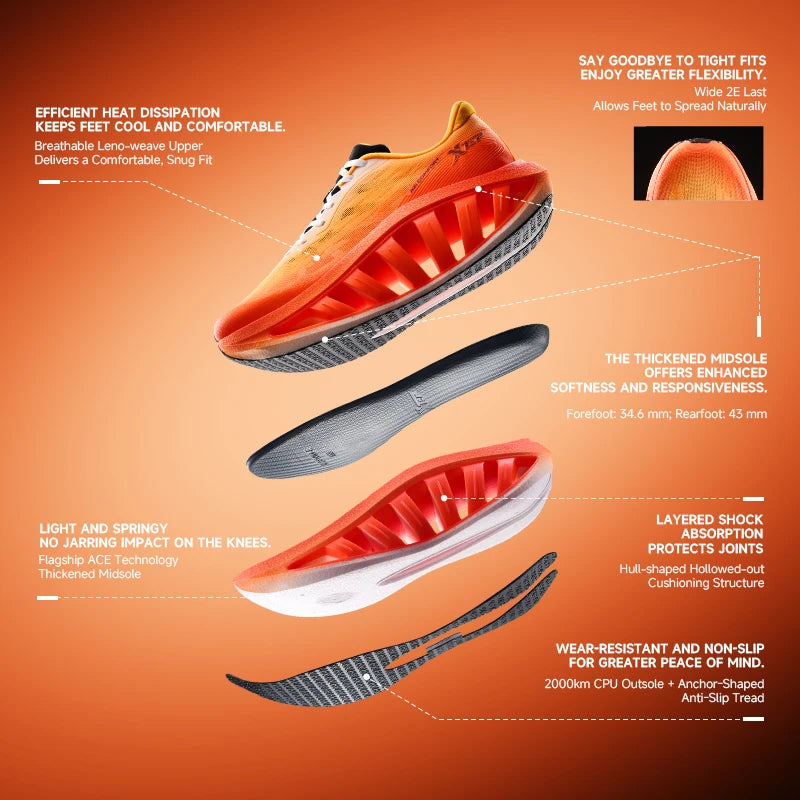 Xtep Light Boat MAX Running Shoes | Lightweight Rebound Cushioning