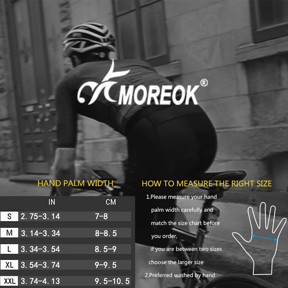 MOREOK Cycling Gloves Half Finger Bike Gloves 5MM Silicone Pads Pads Bicycle Gloves Shock-Absorbing Mountain Bike Gloves Anti