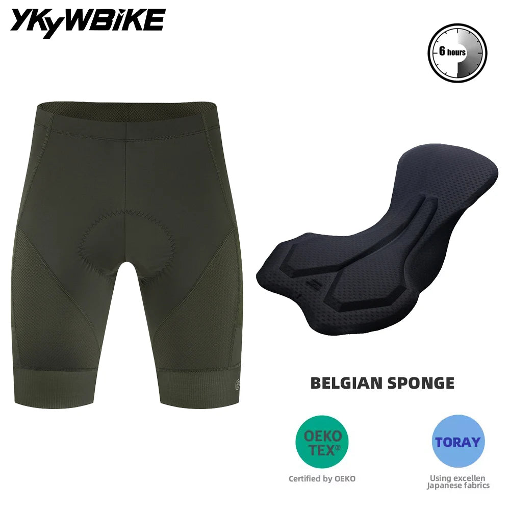 YKYWBIKE Pro Padded Cycling Shorts — Long Distance Road & MTB Bike Tights for Men