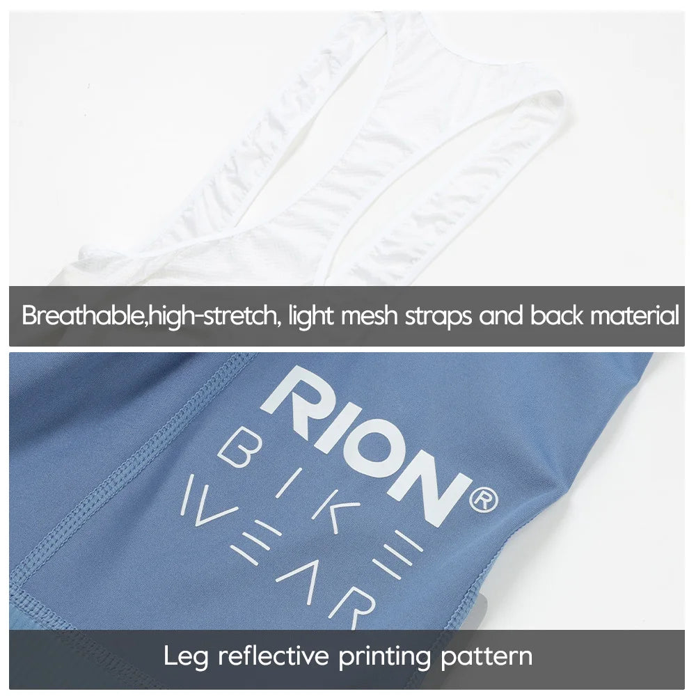 RION Pro Cycling Bib Shorts — Breathable Padded MTB & Road Bike Tights