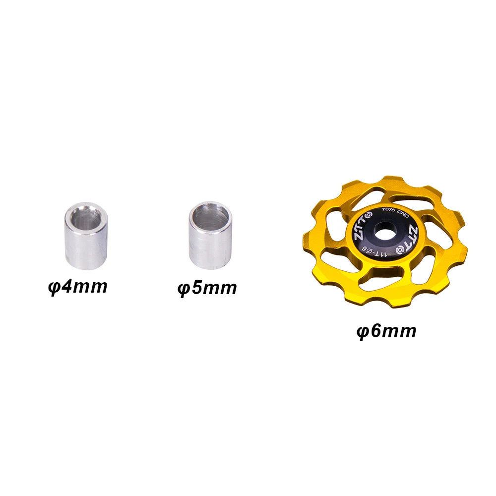 ZTTO 11T MTB Bicycle Rear Derailleur Jockey Wheel Ceramic Bearing Pulley AL7075 CNC Road Bike Guide Roller Idler 4mm 5mm 6mm