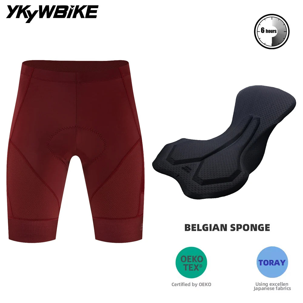 YKYWBIKE Pro Padded Cycling Shorts — Long Distance Road & MTB Bike Tights for Men