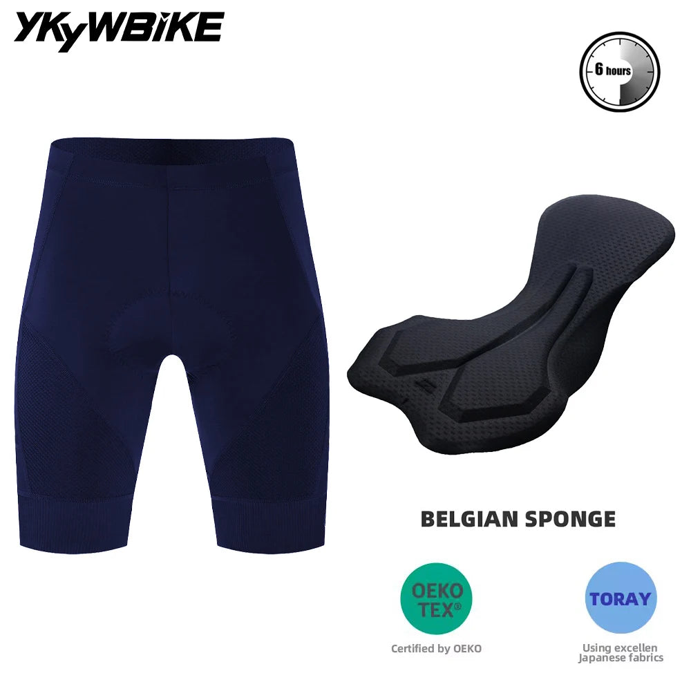 YKYWBIKE Pro Padded Cycling Shorts — Long Distance Road & MTB Bike Tights for Men