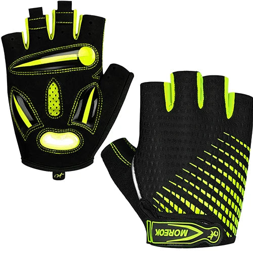 MOREOK Bike Gloves Breathable 5MM Liquid Gel Pads Bicycle Gloves Shock-Absorbing Mountain Road Cycling Gloves for Men Women