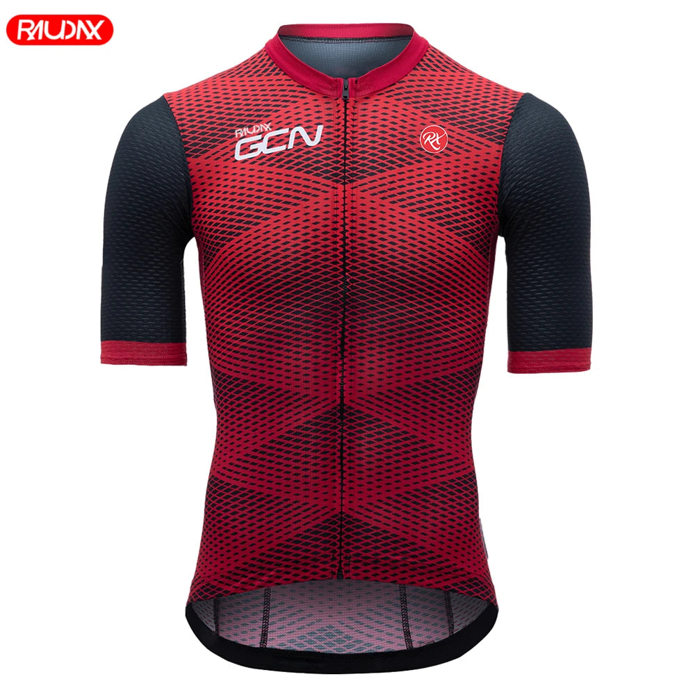Raudax GCN Summer Cycling Jersey Set — Breathable Short Sleeve Road Bike Uniform for Men