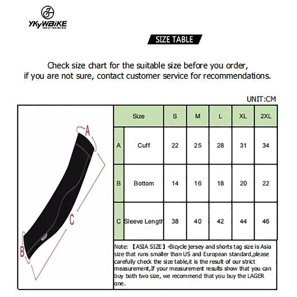 YKYWBIKE Cycling Arm Sleeves — UV Protection Breathable Sleeves for Road & MTB Riding