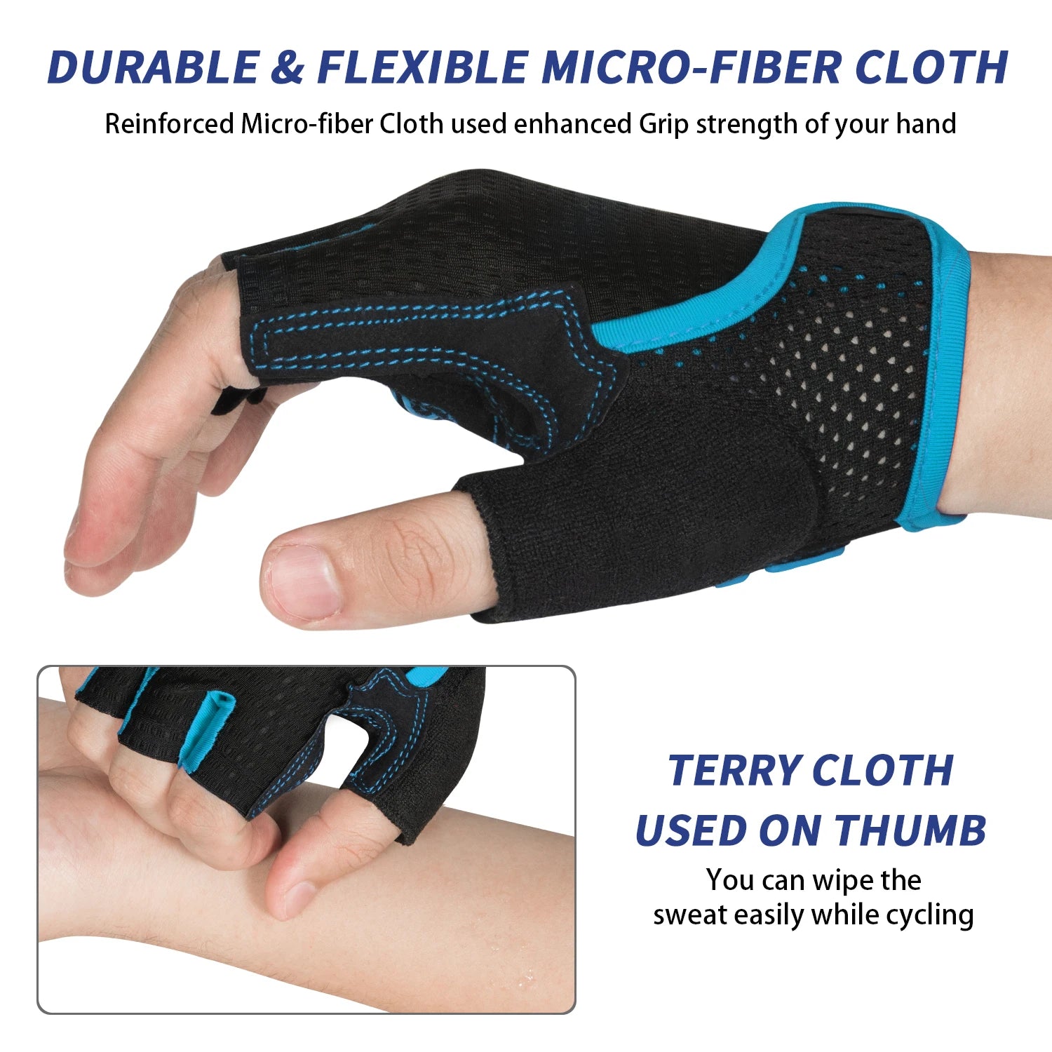 MOREOK Half Finger Cycling Gloves — Padded Anti-Slip Road & MTB Bike Gloves