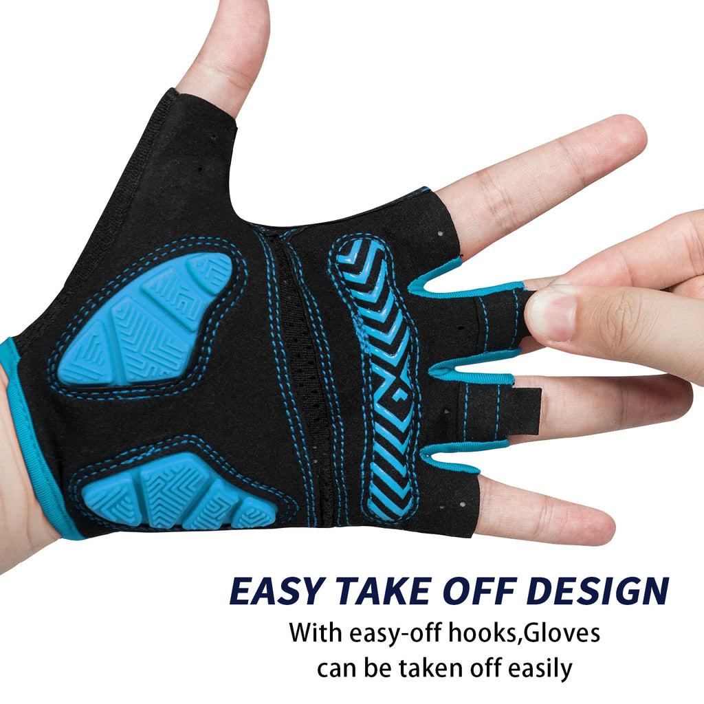 MOREOK Half Finger Cycling Gloves — Padded Anti-Slip Road & MTB Bike Gloves