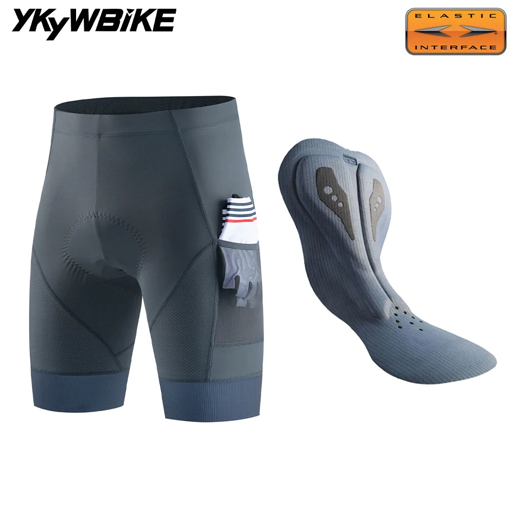 YKYWBIKE Pro Padded Cycling Shorts — Long Distance Road & MTB Bike Tights for Men