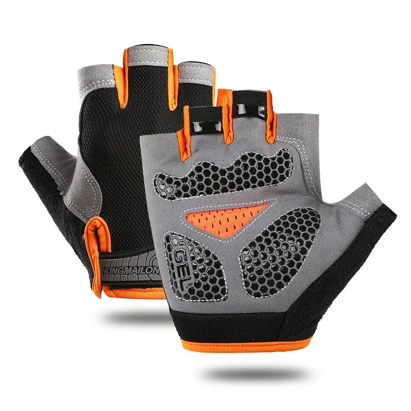 Men's Cycling Gloves Anti-slip MTB Bike Bicycle Motorcyclists Fingerless Gloves Summer Women Fitness Sports Training Gym Gloves