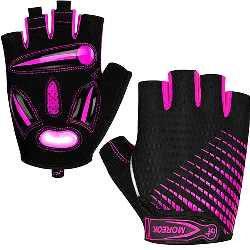 MOREOK Bike Gloves Breathable 5MM Liquid Gel Pads Bicycle Gloves Shock-Absorbing Mountain Road Cycling Gloves for Men Women