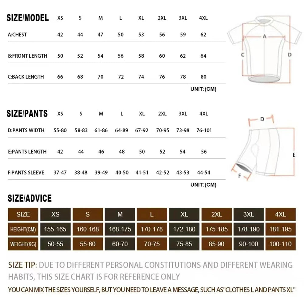 Raudax GCN Summer Cycling Jersey Set — Breathable Short Sleeve Road Bike Uniform for Men