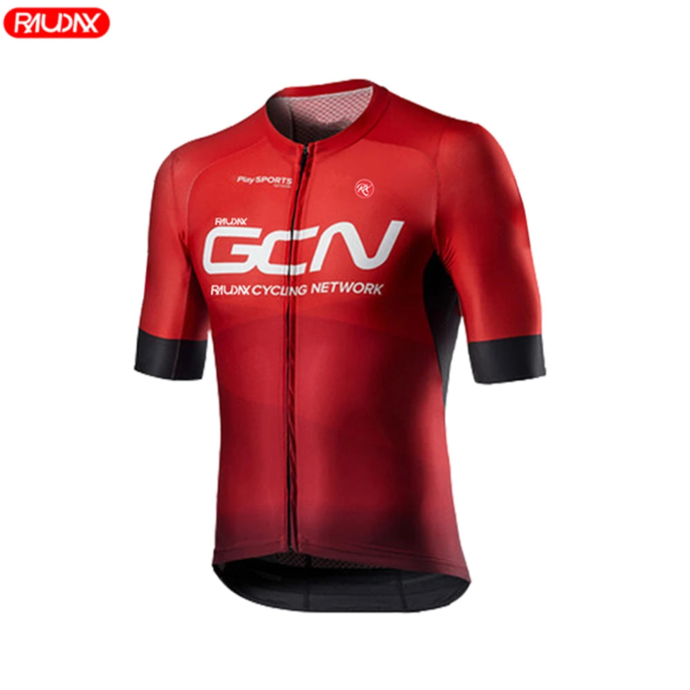 Raudax GCN Summer Cycling Jersey Set — Breathable Short Sleeve Road Bike Uniform for Men