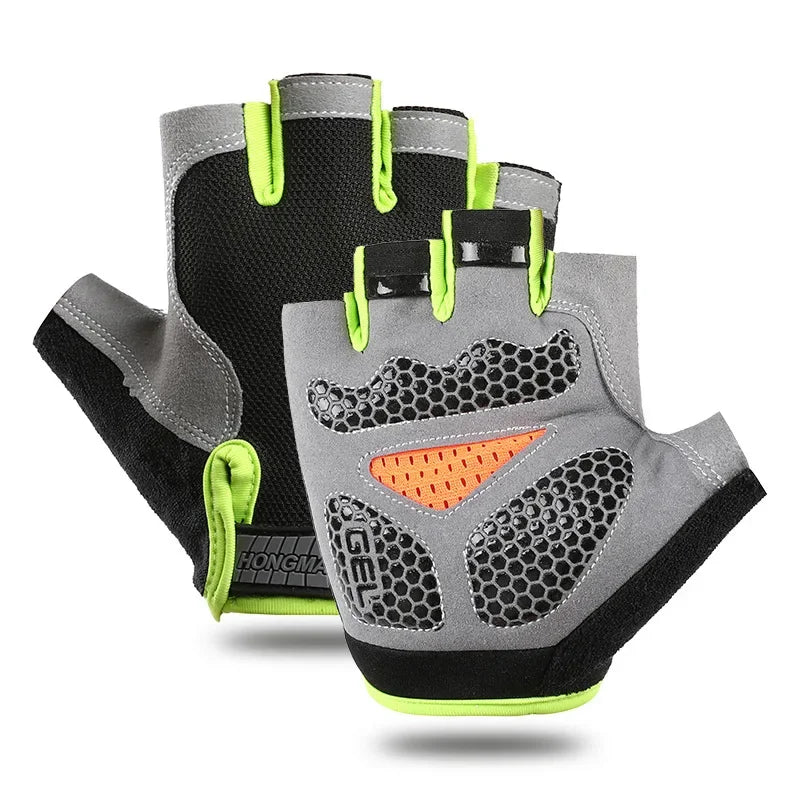 Men's Cycling Gloves Anti-slip MTB Bike Bicycle Motorcyclists Fingerless Gloves Summer Women Fitness Sports Training Gym Gloves