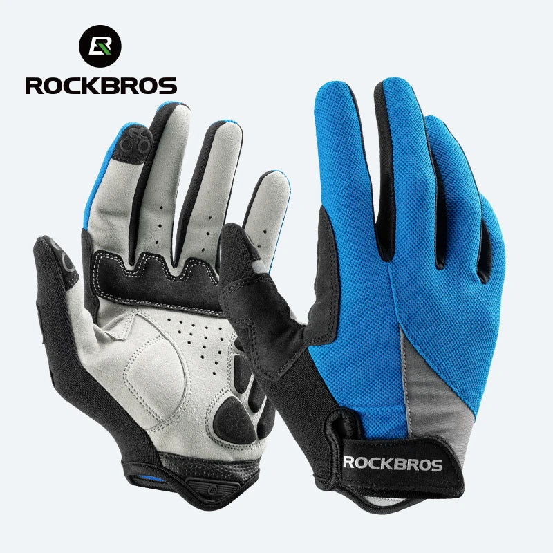 ROCKBROS Bike Glasses Full Finger MTB Road Bicycle Gloves Screen Touching Men Women Spring Summer Breathable Cycling Gloves