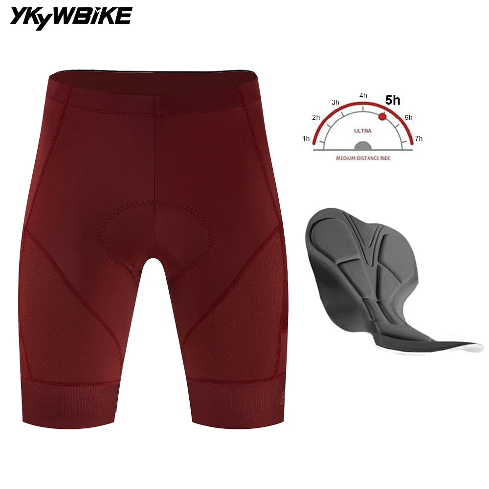 YKYWBIKE Pro Padded Cycling Shorts — Long Distance Road & MTB Bike Tights for Men