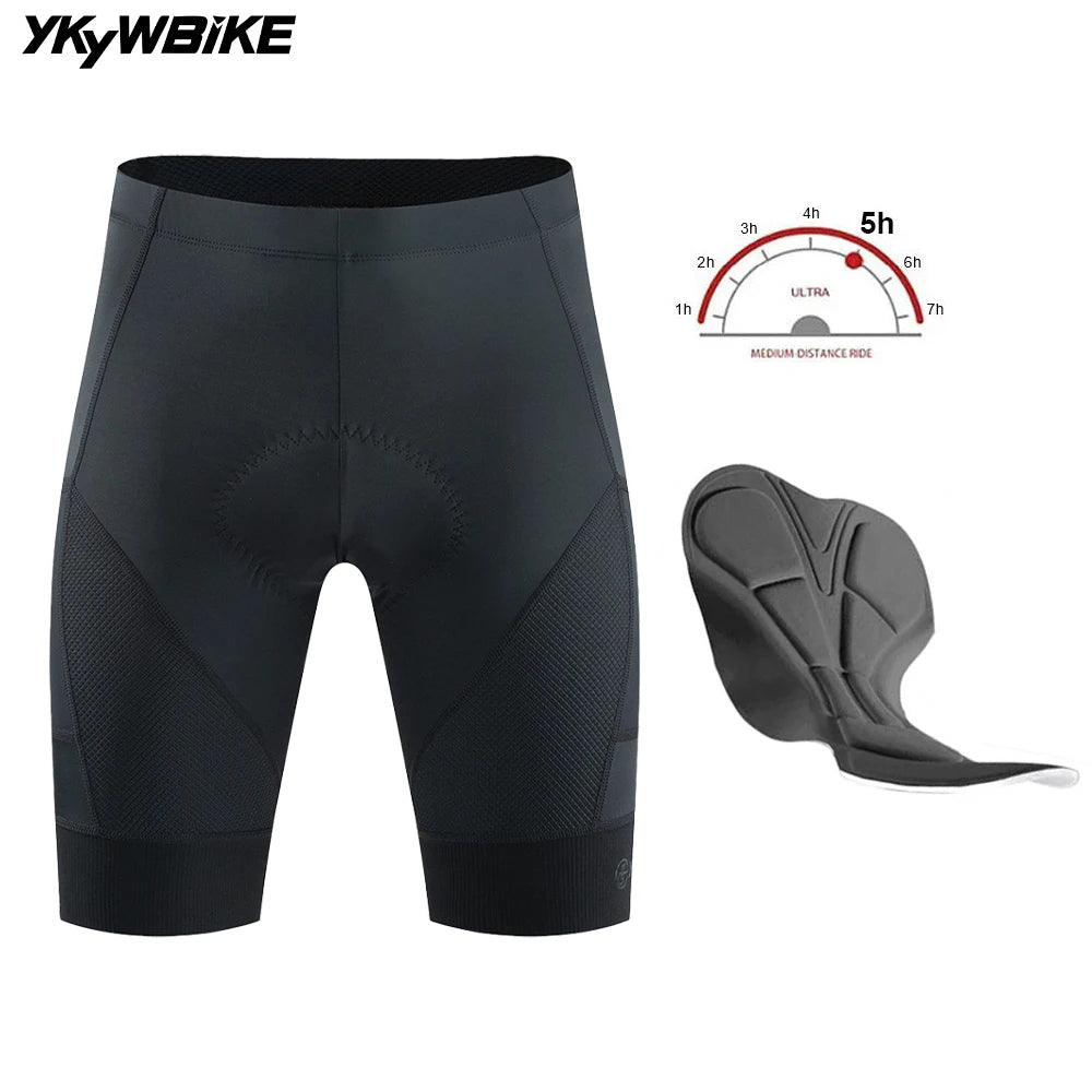 YKYWBIKE Pro Padded Cycling Shorts — Long Distance Road & MTB Bike Tights for Men