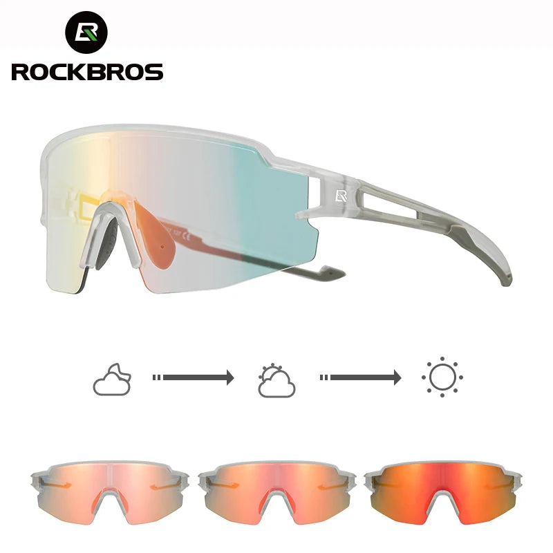 ROCKBROS Bicycle Glasses Photochromic Bike Glasses UV400 Protection Eyewear Polarized Sunglasses MTB Road Cycling Goggles