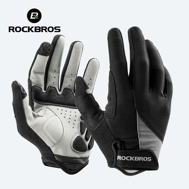 ROCKBROS Bike Glasses Full Finger MTB Road Bicycle Gloves Screen Touching Men Women Spring Summer Breathable Cycling Gloves
